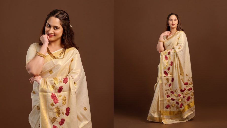 4 Kasavu Saree Looks by Miya George for Your Onam Wardrobe 1