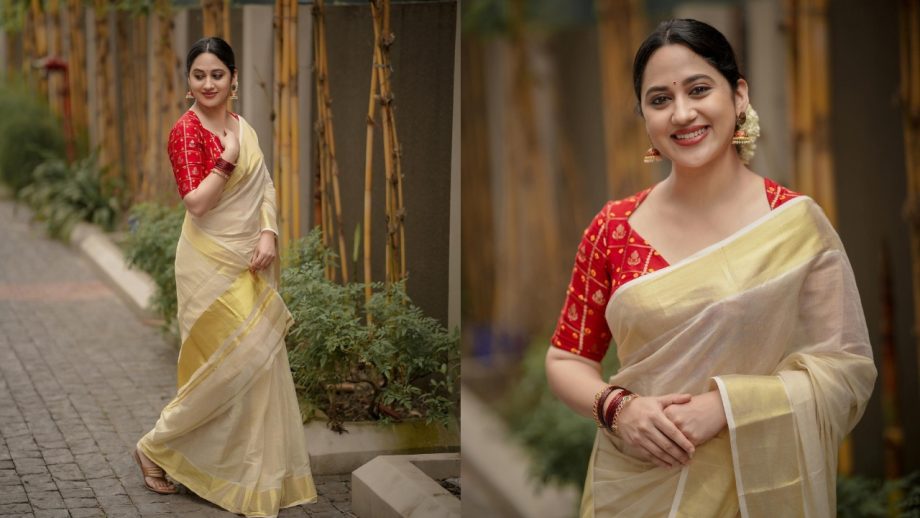 4 Kasavu Saree Looks by Miya George for Your Onam Wardrobe 1