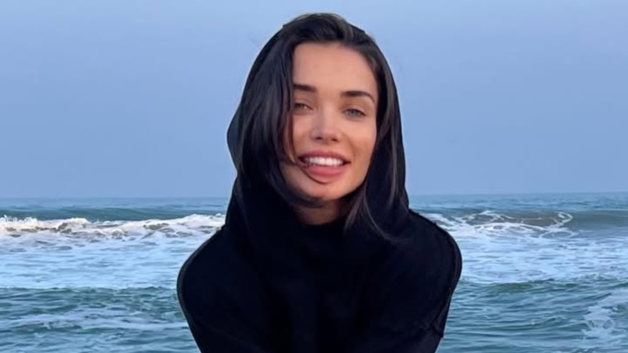 Amy Jackson Ibiza Spain Beach Trip Black Bikini PDRN Glow 1