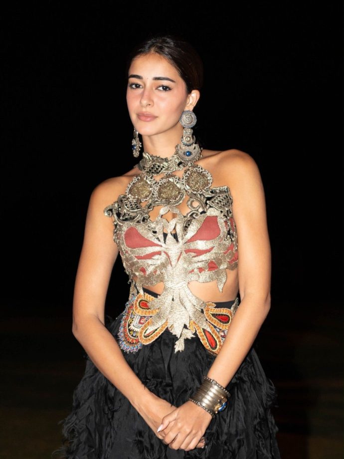 Ananya Panday Boho Glamour Embellished Black Corset-Skirt 1