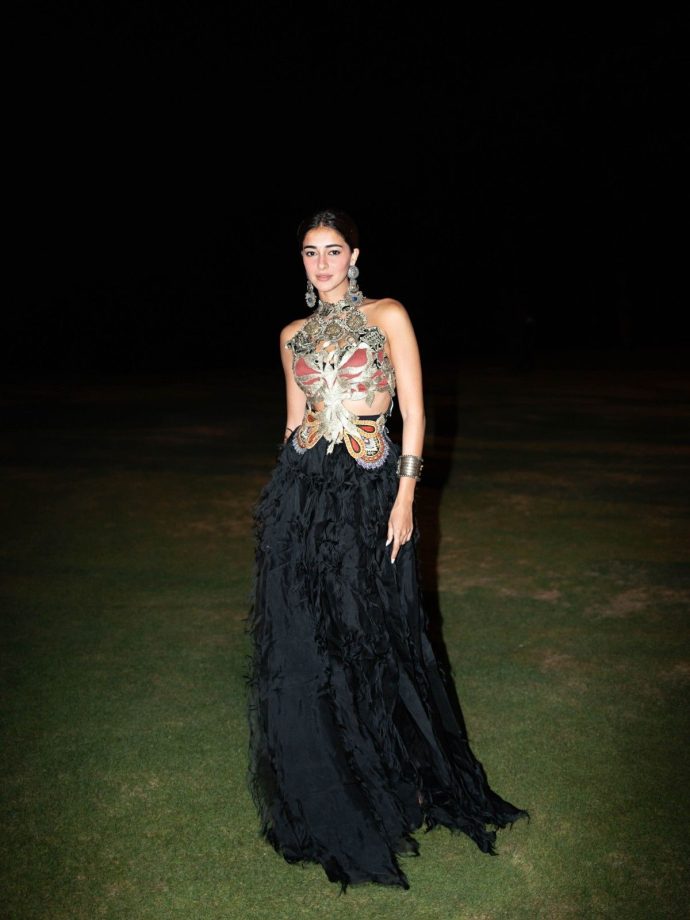 Ananya Panday Boho Glamour Embellished Black Corset-Skirt 1