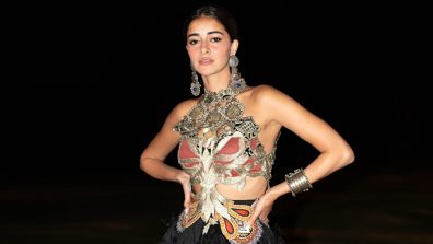 Ananya Panday Boho Glamour Embellished Black Corset-Skirt