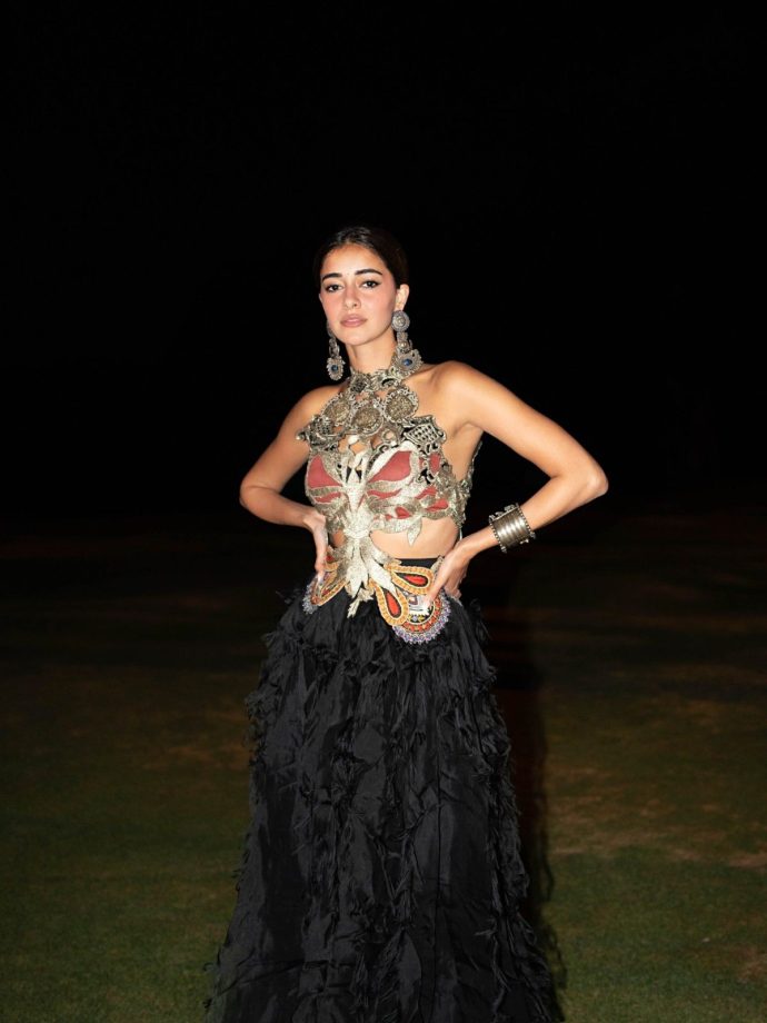 Ananya Panday Boho Glamour Embellished Black Corset-Skirt 1