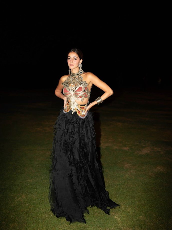Ananya Panday Boho Glamour Embellished Black Corset-Skirt 1