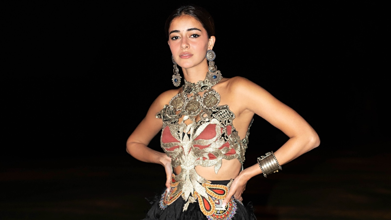 Ananya Panday Boho Glamour Embellished Black Corset-Skirt 1