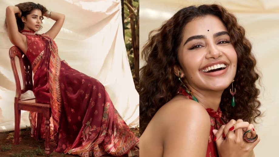 Anupama Parameswaran, Samantha Ruth Prabhu and Sreeleela: Floral Saree With Halter-Neck Blouses 1
