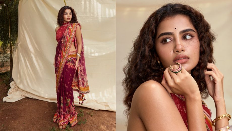 Anupama Parameswaran, Samantha Ruth Prabhu and Sreeleela: Floral Saree With Halter-Neck Blouses 1