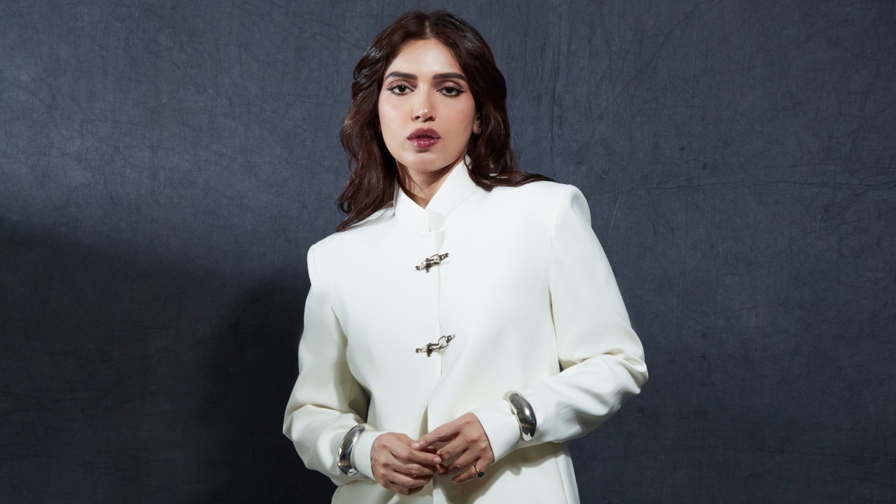 Bhumi Pednekkar White Suit Serves Modern Mandarin, Sharp Tailoring 1