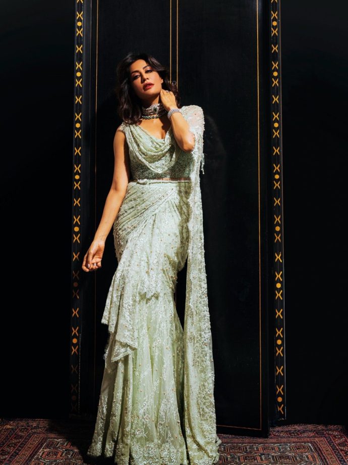 Chitrangda Singh Exudes Vintage Glamour in Tarun Tahiliani Saree 1