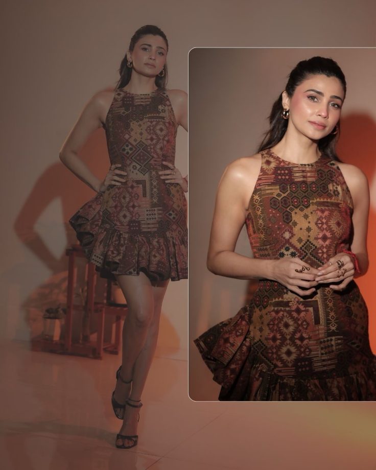 Daisy Shah Printed Ruffled Mini Dress 1