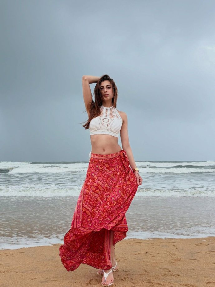 Farrhana Bhatt Beach Chic Crochet Top Boho Wrap Skirt 1