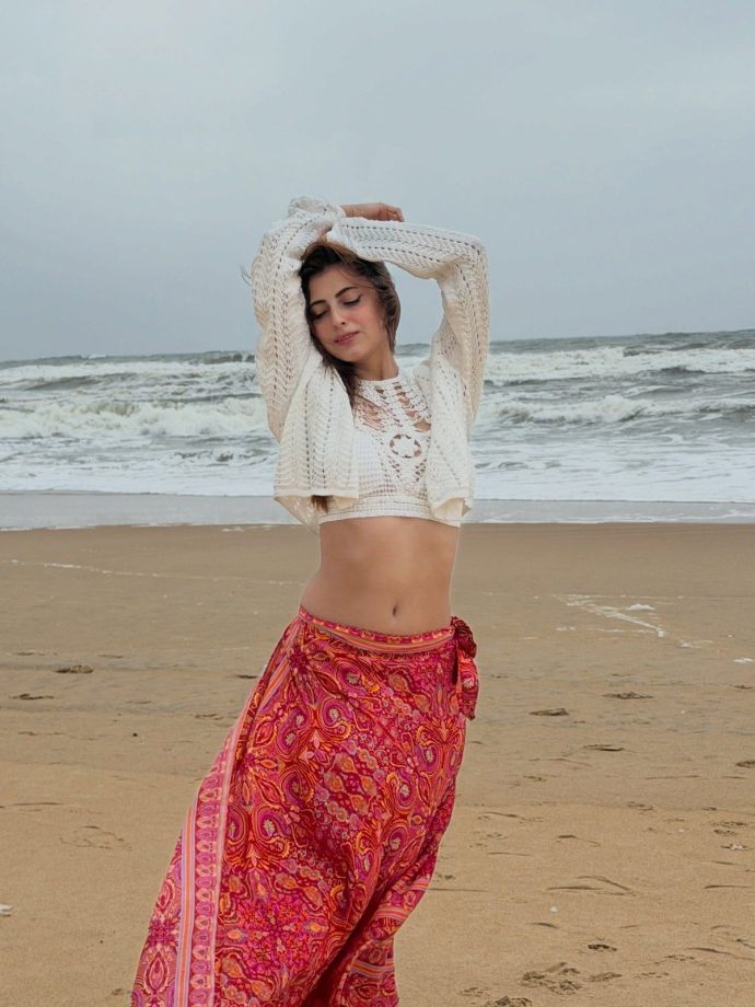 Farrhana Bhatt Beach Chic Crochet Top Boho Wrap Skirt 1