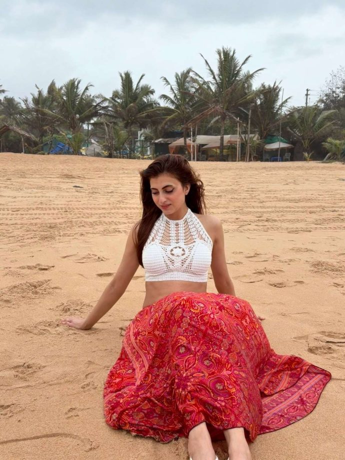 Farrhana Bhatt Beach Chic Crochet Top Boho Wrap Skirt 1