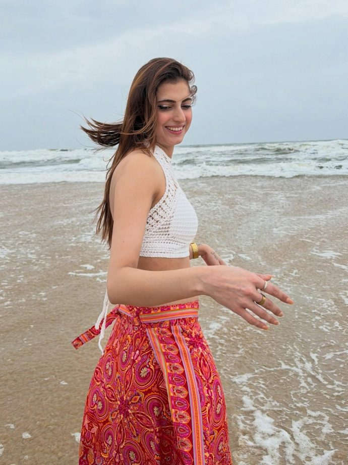 Farrhana Bhatt Beach Chic Crochet Top Boho Wrap Skirt 1