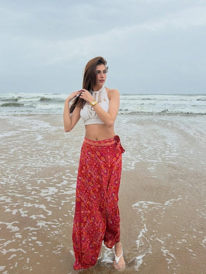 Farrhana Bhatt Beach Chic Crochet Top Boho Wrap Skirt 1