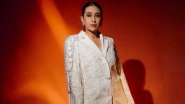 Karisma Kapoor Striking White Embroidered Power Suit