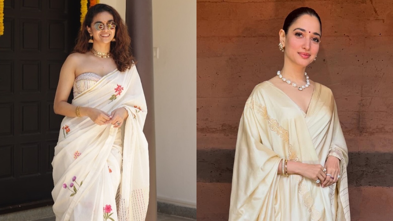 Keerthy Suresh To Tamannaah Bhatia—White Saree To Elevate The Auspicious Occasion Of Onam 1