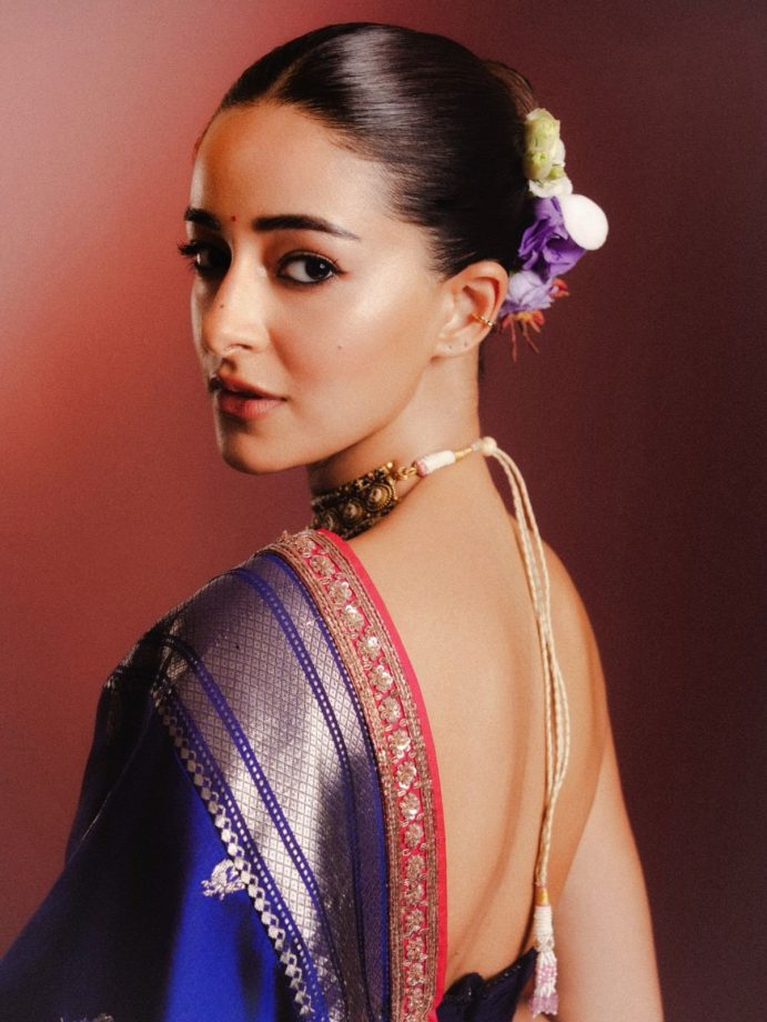 Khushi Kapoor, Ananya Panday, Huma Qureshi Prove Dark Blue Sarees Perfect Independence Day Looks 1