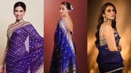 Khushi Kapoor, Ananya Panday, Huma Qureshi Prove Dark Blue Sarees Perfect Independence Day Looks