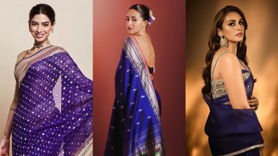 Khushi Kapoor, Ananya Panday, Huma Qureshi Prove Dark Blue Sarees Perfect Independence Day Looks