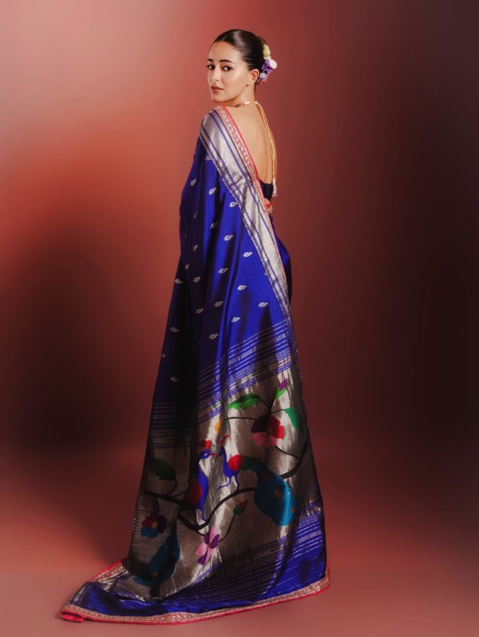 Khushi Kapoor, Ananya Panday, Huma Qureshi Prove Dark Blue Sarees Perfect Independence Day Looks 1