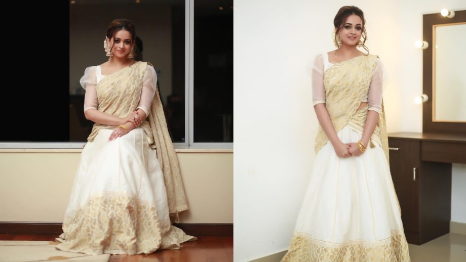 Mollywood Actresses' Kasavu Half Saree Looks Bring Timeless Onam Fashion Inspiration 1