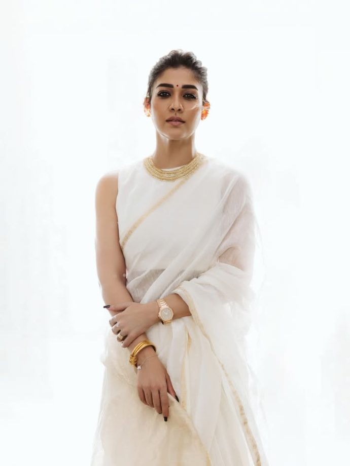 Nayanthara Onam Fashion Goals: Lightweight White Saree, Gold Accessories 1