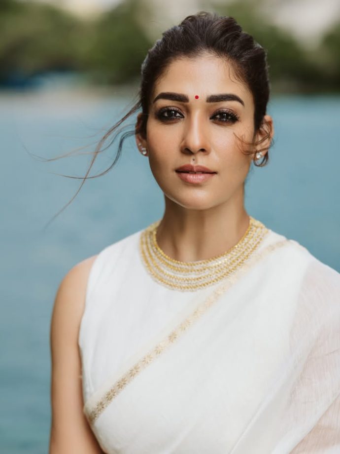 Nayanthara Onam Fashion Goals: Lightweight White Saree, Gold Accessories 1