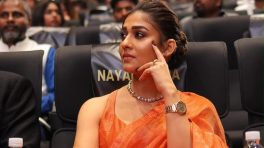 Nayanthara Stuns Custom-Made Neela Tissue Saree Toxic Trailer Launch