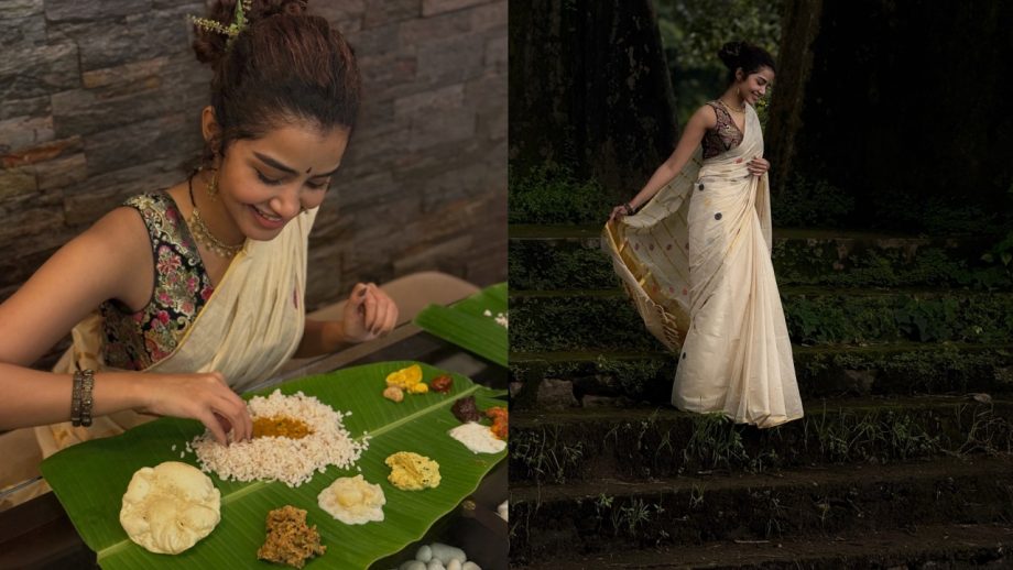Onam 2026: Kalyani Priyadarshan, Malavika Mohanan, Anupama Parameswaran, Priyamani; Shares Rangoli Designs to Saree Looks 1