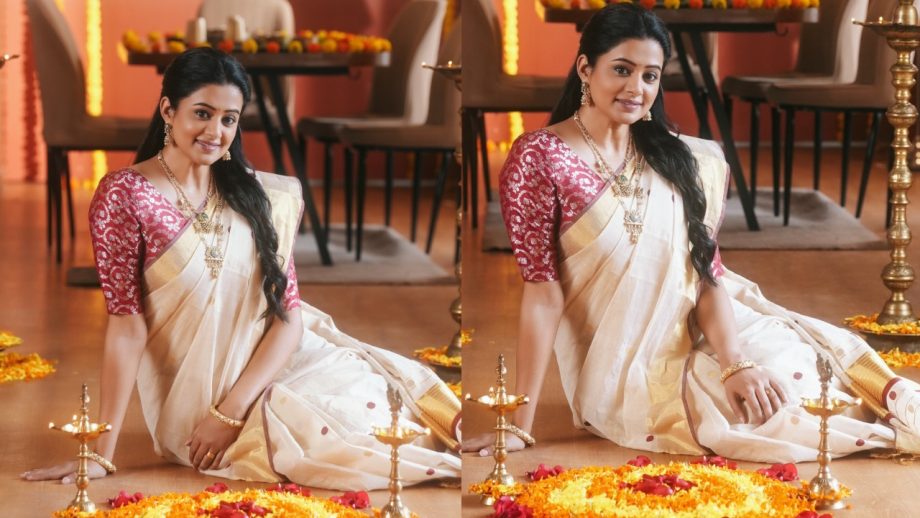 Onam 2026: Kalyani Priyadarshan, Malavika Mohanan, Anupama Parameswaran, Priyamani; Shares Rangoli Designs to Saree Looks 1