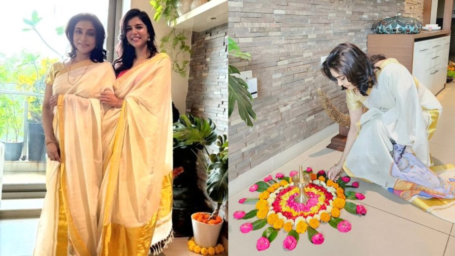 Onam 2026: Kalyani Priyadarshan, Malavika Mohanan, Anupama Parameswaran, Priyamani; Shares Rangoli Designs to Saree Looks 1