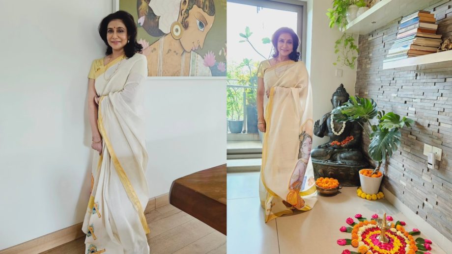 Onam 2026: Kalyani Priyadarshan, Malavika Mohanan, Anupama Parameswaran, Priyamani; Shares Rangoli Designs to Saree Looks 1