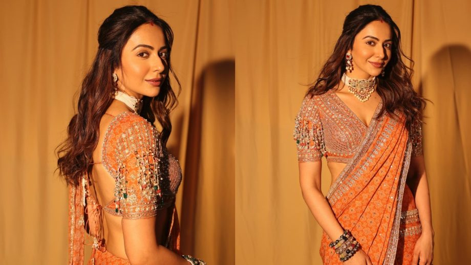 Orange Color Independence Day Look Inspo: Sreeleela, Rakul Preet Singh, Nayanthara, Tamannaah Bhatia 1