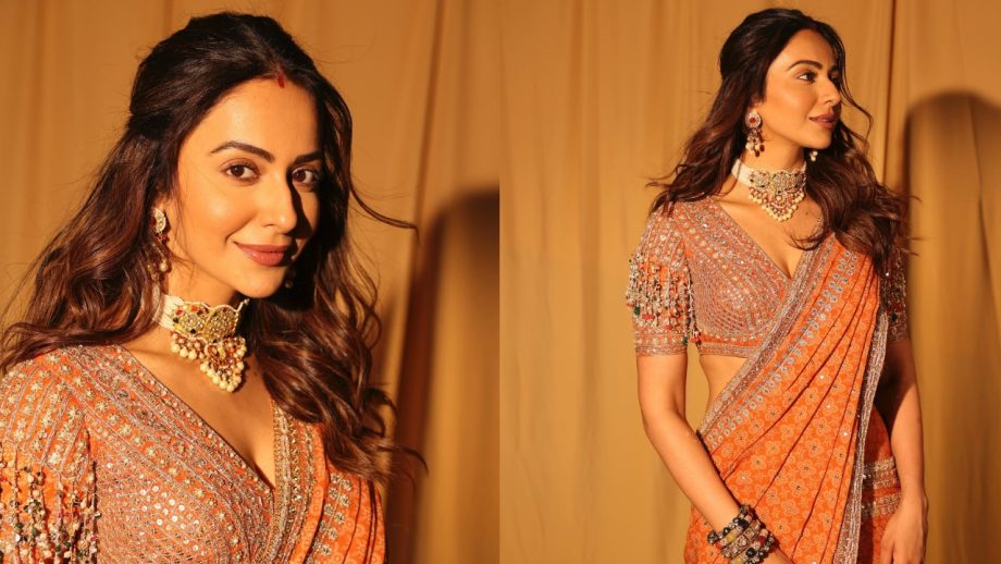 Orange Color Independence Day Look Inspo: Sreeleela, Rakul Preet Singh, Nayanthara, Tamannaah Bhatia 1