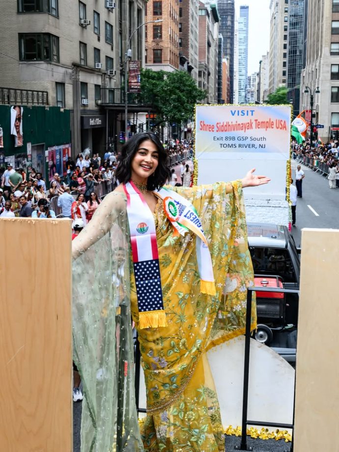 Pooja Hegde Paints The Town Yellow In Stunning Saree Glam 1