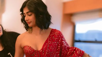 Pooja Hegde’s Stunning Red Saree Look at New York Gala