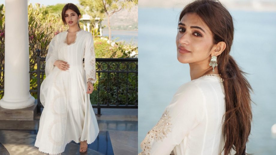 Raksha Bandhan Fashion Inspiration: Sreeleela’s Best Ethnic Suit Collection From Elegant White Dress to Red Anarkali 1