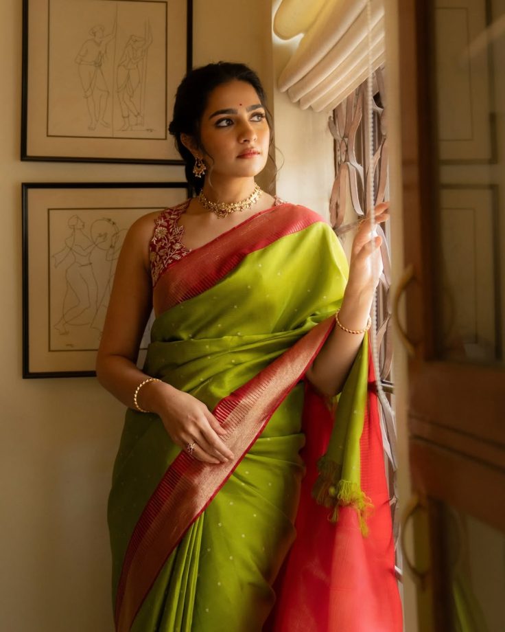 Raksha Bandhan Fashion Inspiration: Toxic Actress Rukmini Vasanth Showcases Her Best Saree Collection, From Red to Designer Floral Sarees 1