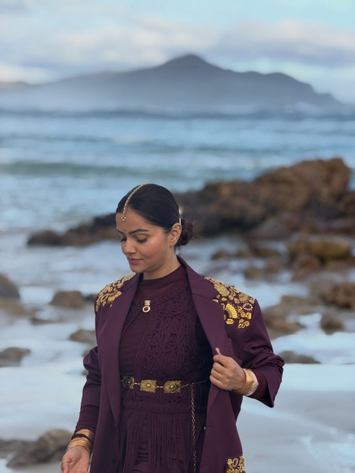 Rubina Dilaik’s Maroon Outfit Is a Perfect Blend of Regal Glamour and Modern Style 1