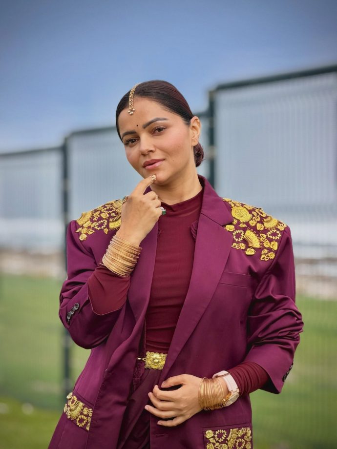 Rubina Dilaik’s Maroon Outfit Is a Perfect Blend of Regal Glamour and Modern Style 1