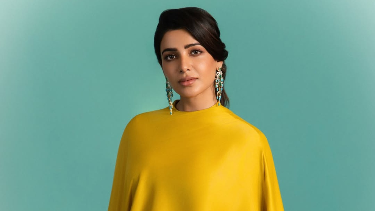 Samantha Ruth Prabhu Redefines Pregnancy Style, Yellow Cocoon Cape Dress 1