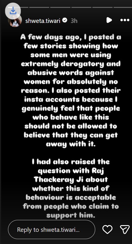 Shweta Tiwari Thanks MNS Member As She Receives Apology From Online Abuser 1