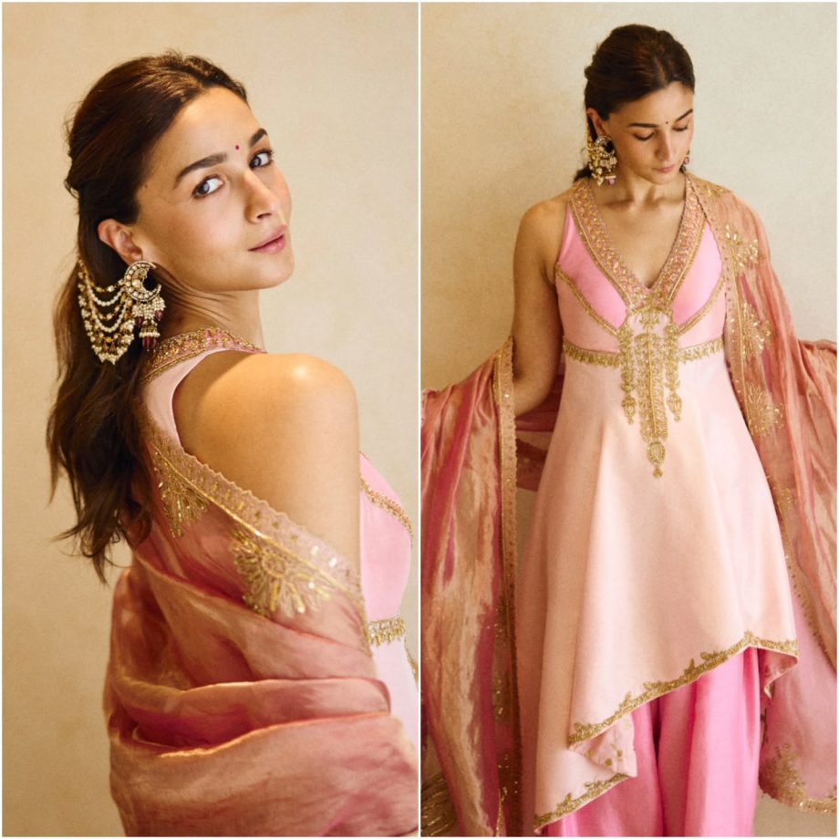 Alia Bhatt Makes A Pretty Statement In A House Of Masaba Pink Kurta Set 1