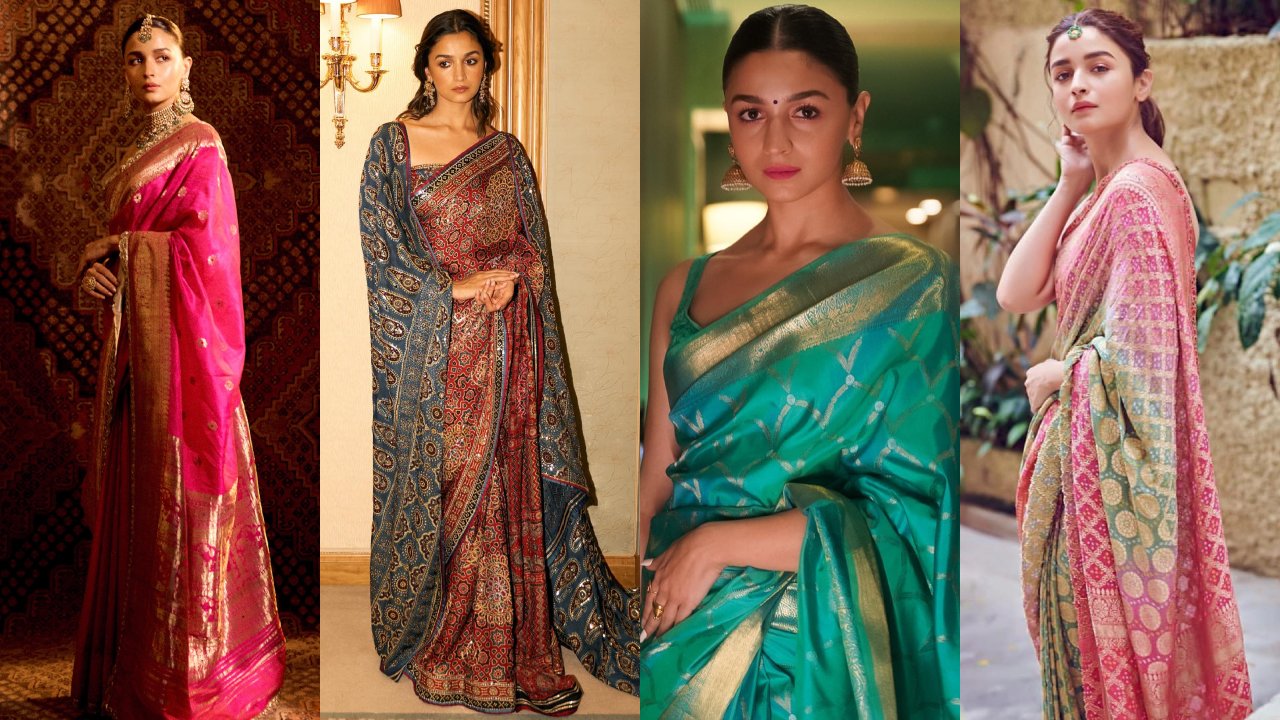 Alia Bhatt’s Handloom Saree Collection Is Perfect For Ganpati Puja, From Ajrakh To Bandhej And Banarasi 1