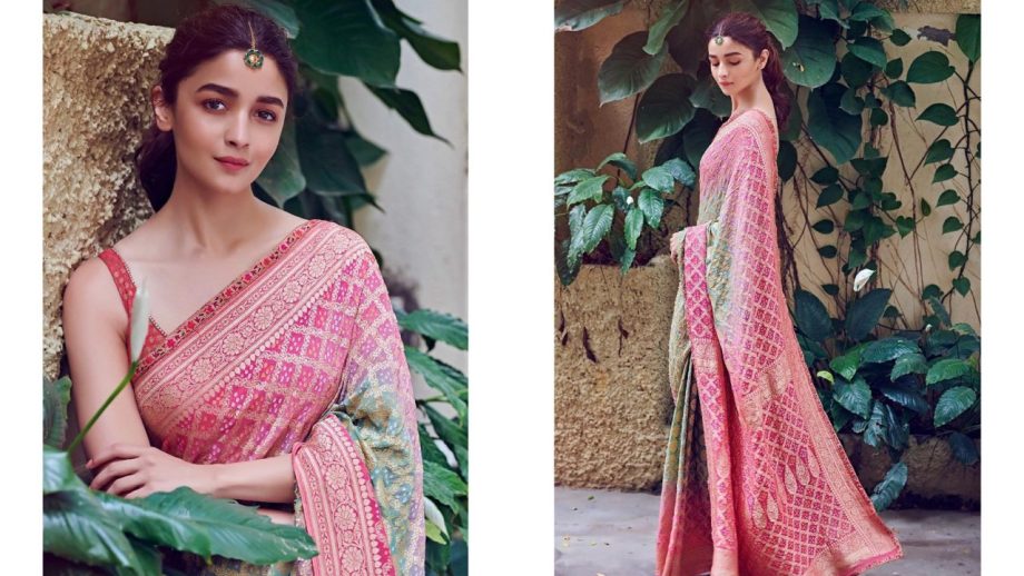 Alia Bhatt’s Handloom Saree Collection Is Perfect For Ganpati Puja, From Ajrakh To Bandhej And Banarasi 1