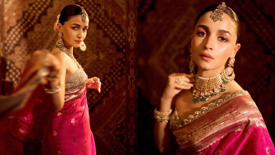 Alia Bhatt’s Handloom Saree Collection Is Perfect For Ganpati Puja, From Ajrakh To Bandhej And Banarasi 1