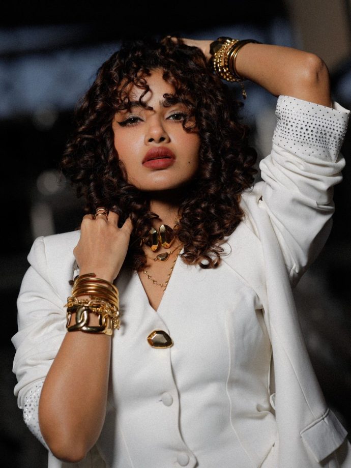 Anupama Parameswaran White Power Suit Look 1