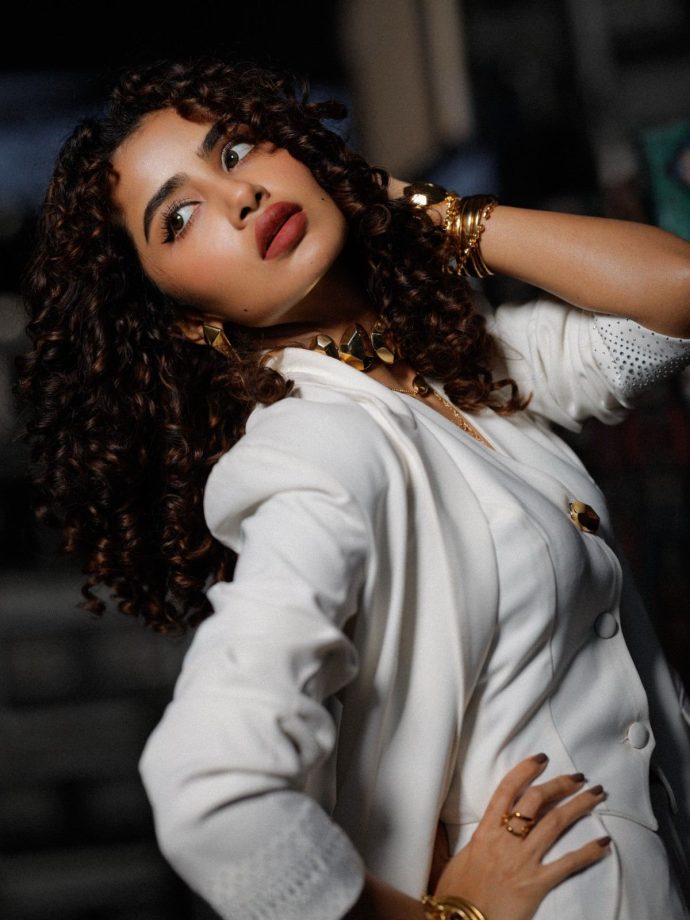 Anupama Parameswaran White Power Suit Look 1