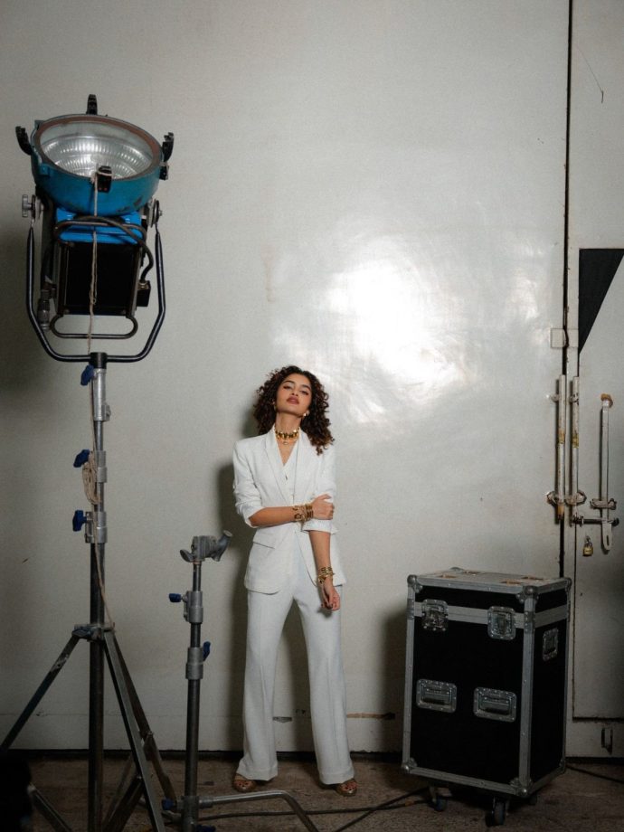 Anupama Parameswaran White Power Suit Look 1